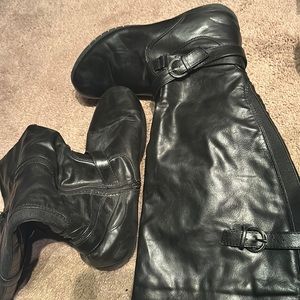 Lane Bryant Black Faux Leather Knee High Boots - Women’s 10 Wide